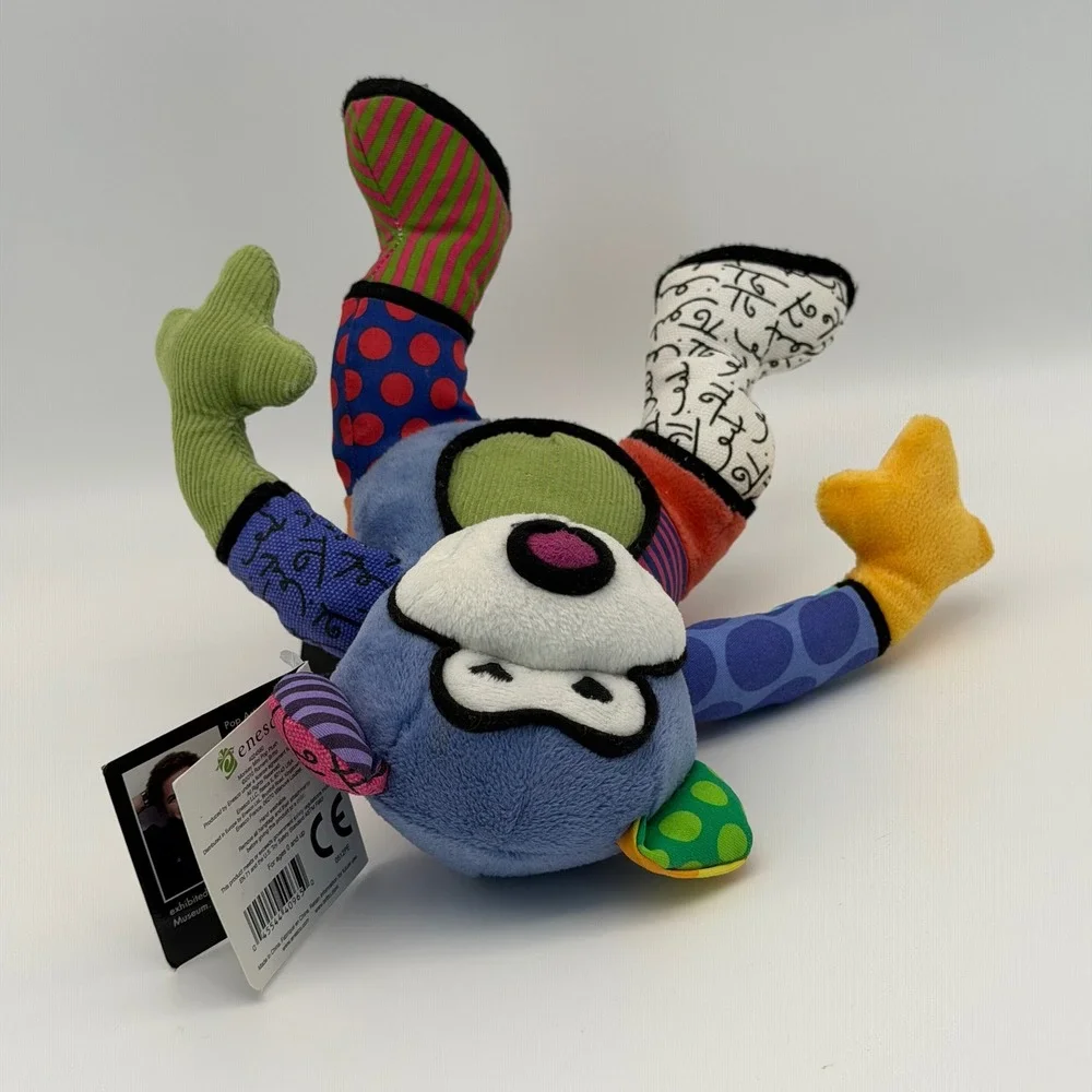 Enesco Matisse the Monkey Romero Britto Pop Plush Colorful 9